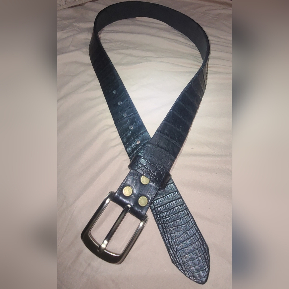Handmade Caiman Crocodile Leather Belt Alligator Snakeskin Exotic (any size ava)